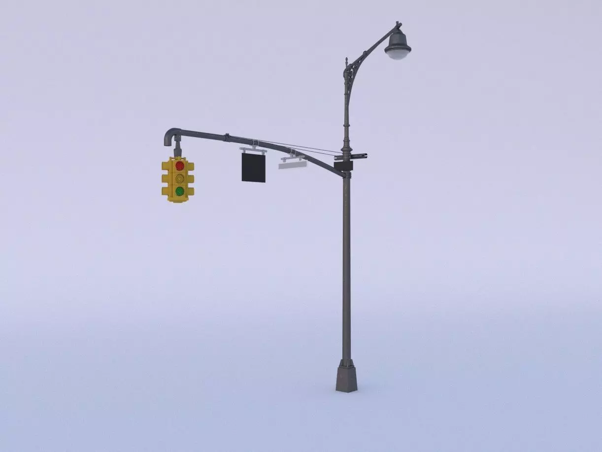 traffic lights Low-poly 3D model_0