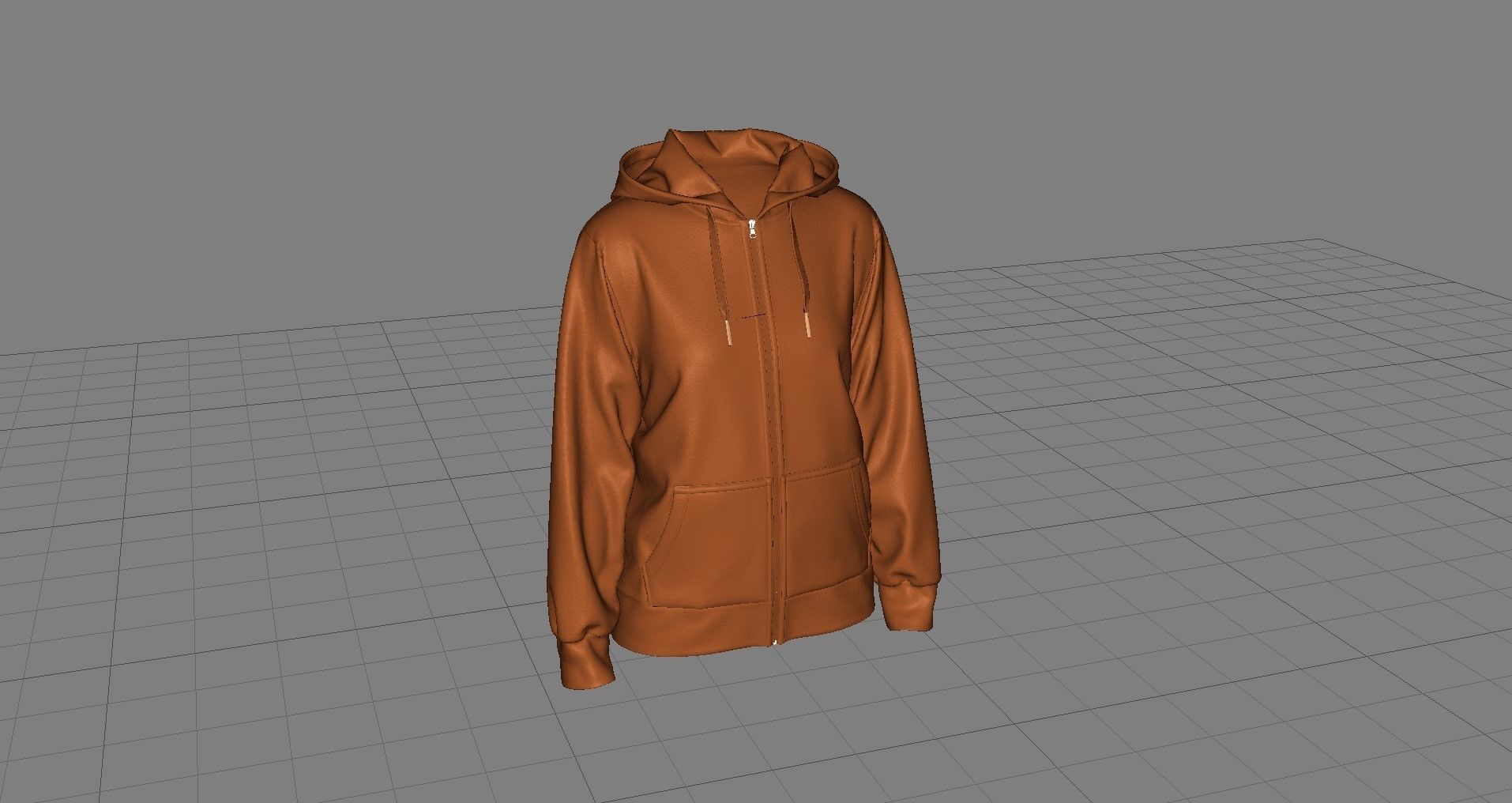 Zip-up Hoodie 3D model_6