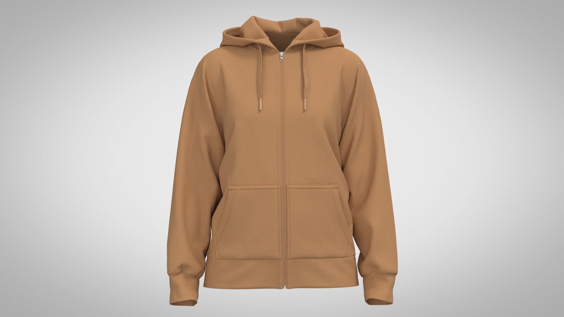 Zip-up Hoodie 3D model_1