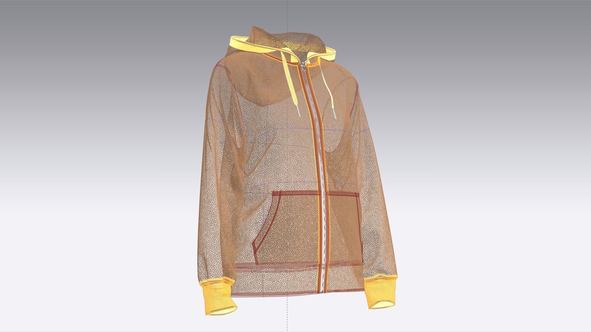 Zip-up Hoodie 3D model_9