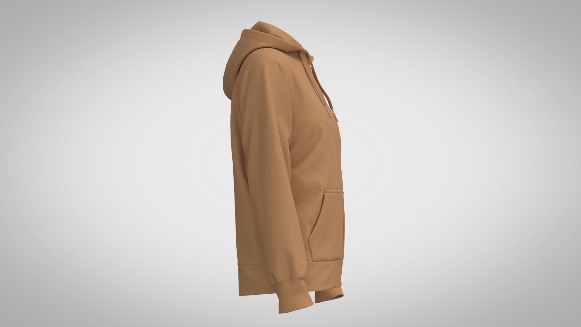 Zip-up Hoodie 3D model_3