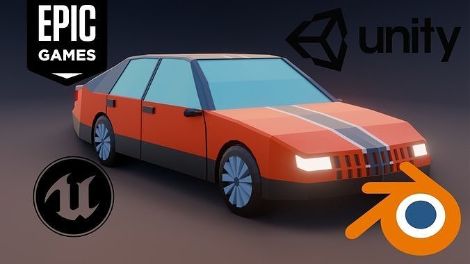 LOW POLY CAR Low-poly 3D model