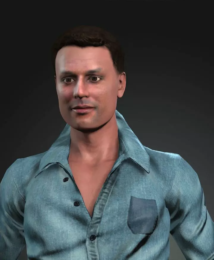 Asian man rigged 3D model 3D model_0