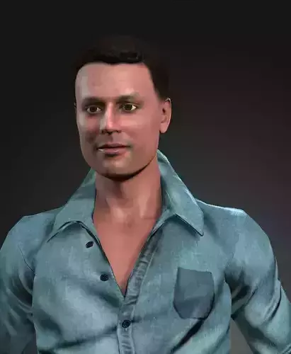 Asian man  rigged 3D model