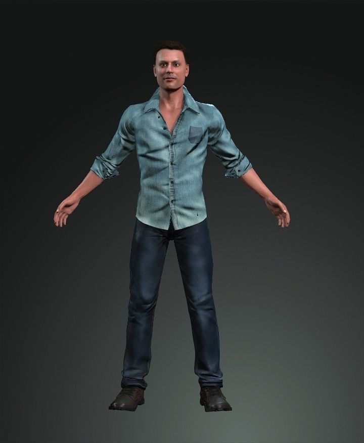 Asian man rigged 3D model 3D model_3