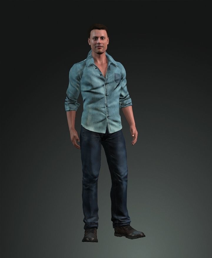 Asian man rigged 3D model 3D model_1