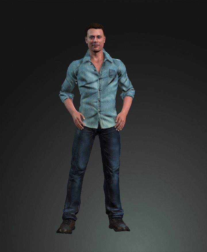 Asian man rigged 3D model 3D model_2