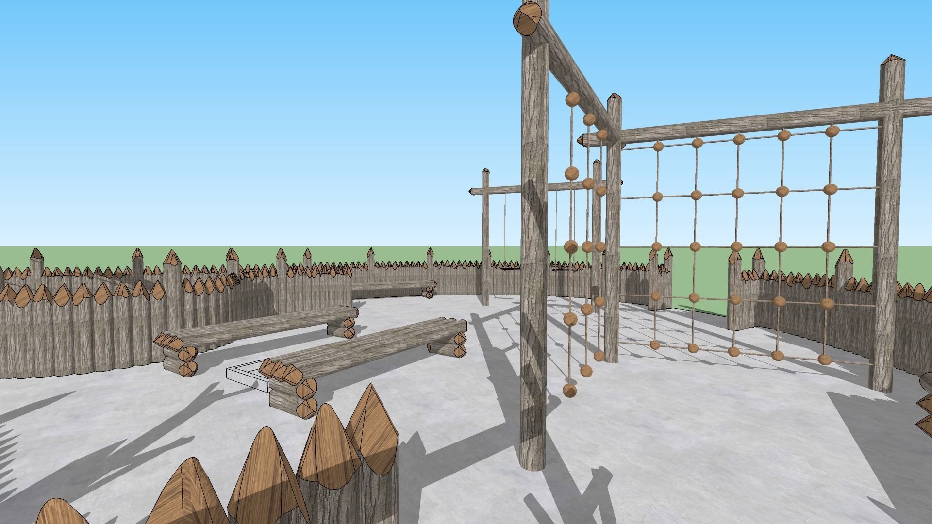 Landscape Playground Low-poly 3D model_8