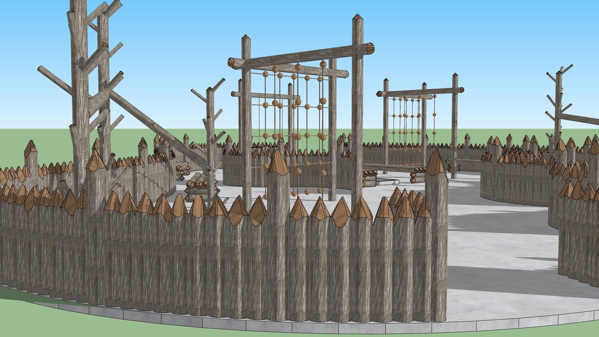 Landscape Playground Low-poly 3D model_5