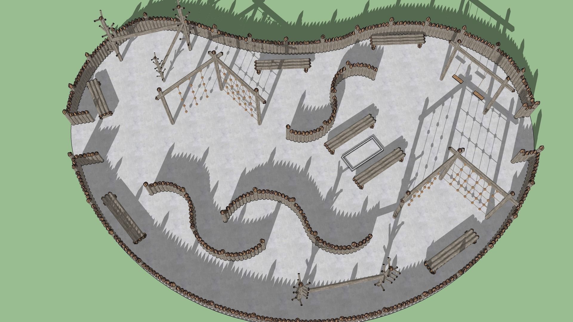 Landscape Playground Low-poly 3D model_7