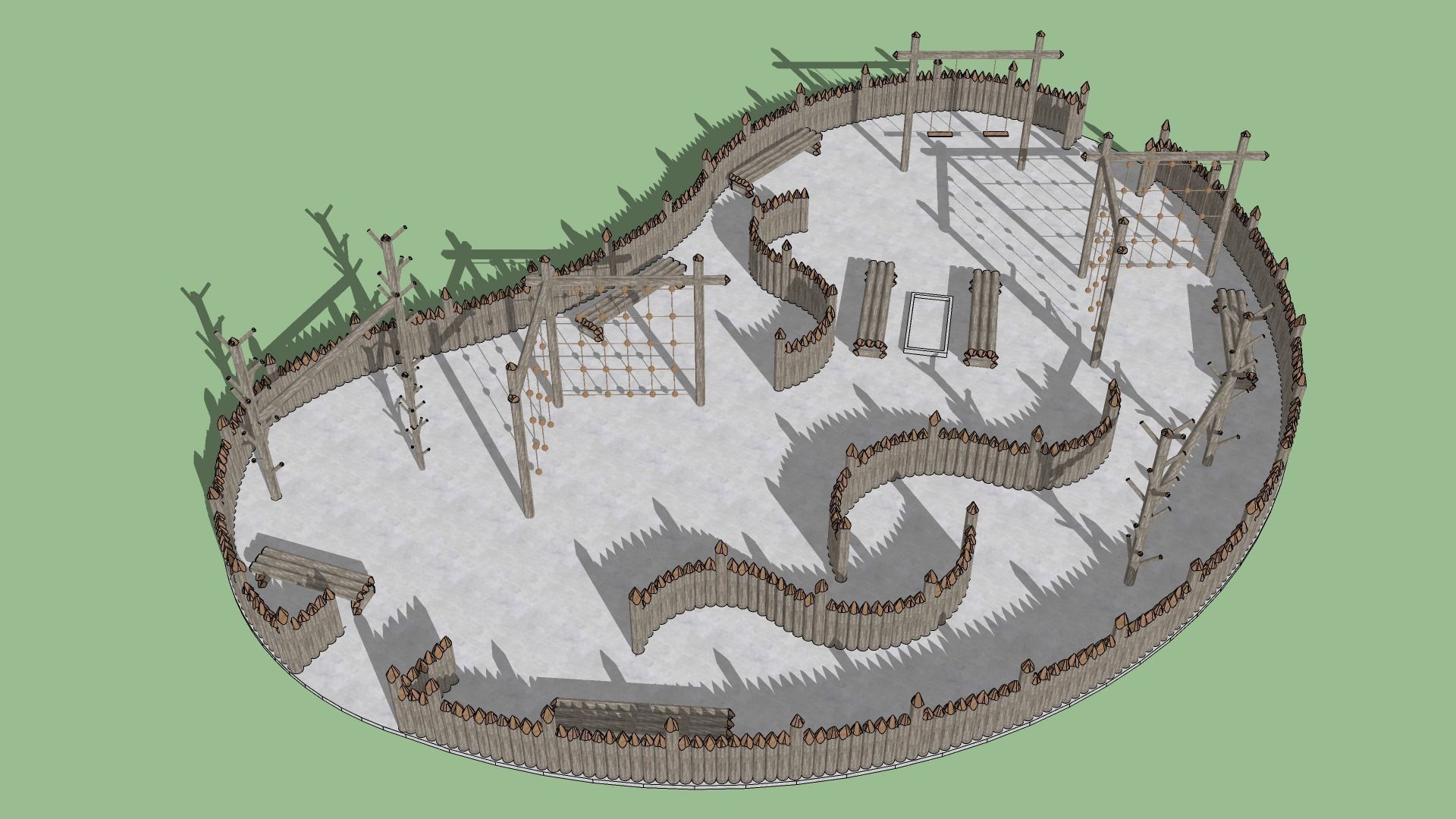 Landscape Playground Low-poly 3D model_2