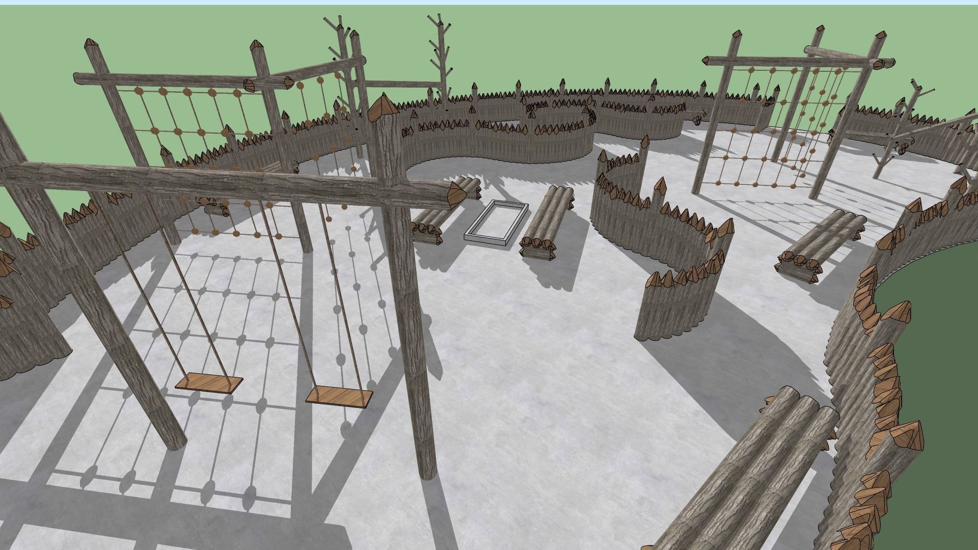 Landscape Playground Low-poly 3D model_9