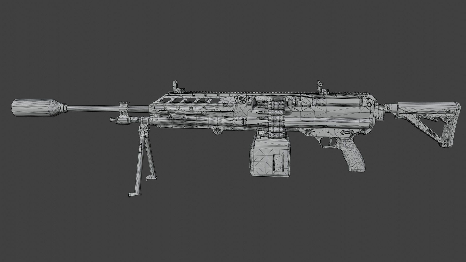 Sig MG338 Low-poly 3D model_13