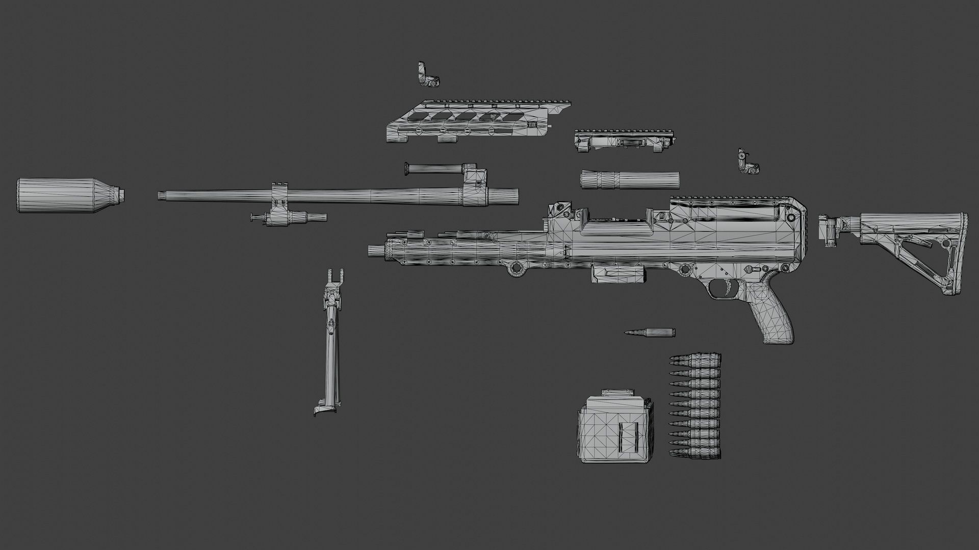 Sig MG338 Low-poly 3D model_15