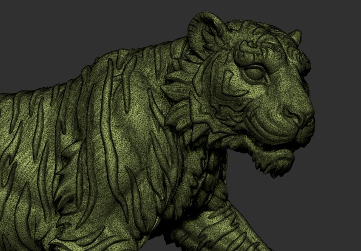 Tiger on rock 3D print model_12