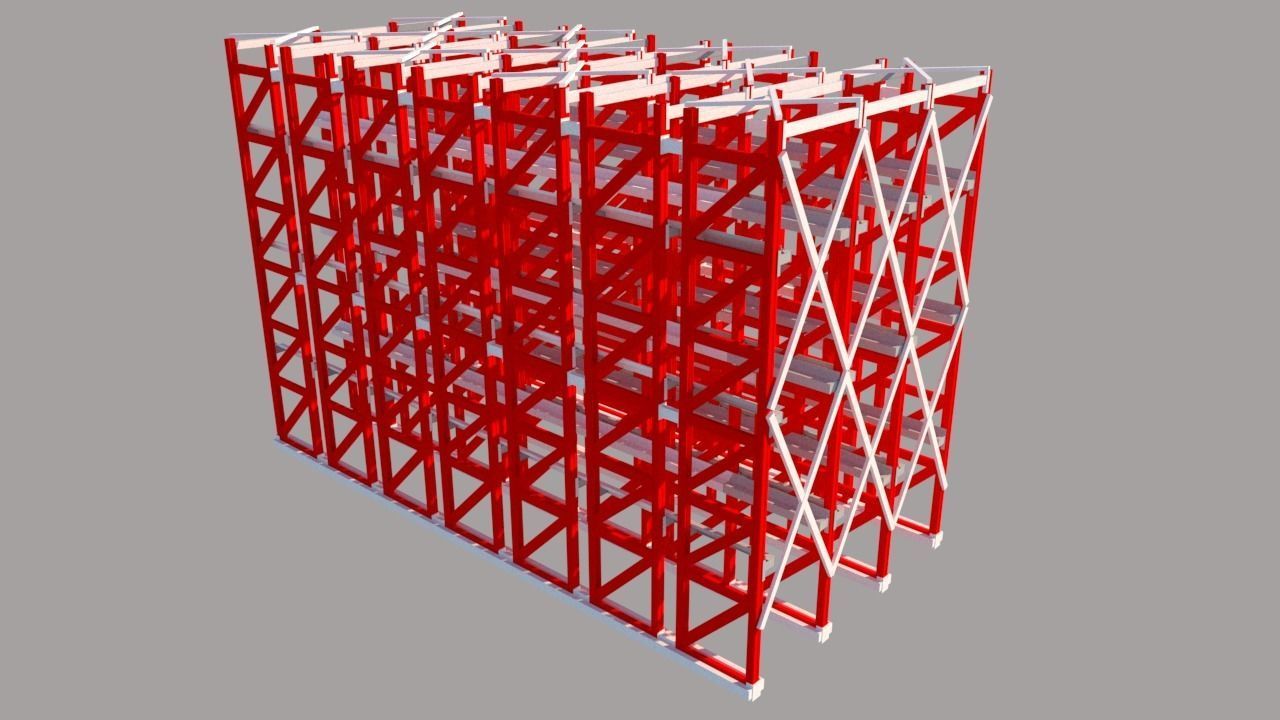 Drive in rack system 3D model_3