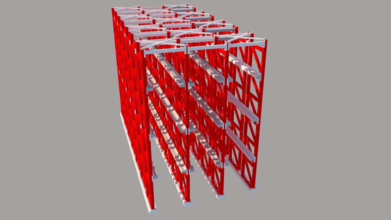 Drive in rack system 3D model_2