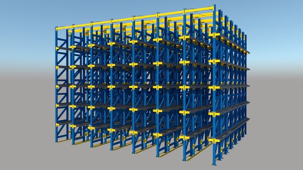 Drive in rack system 3D model_5