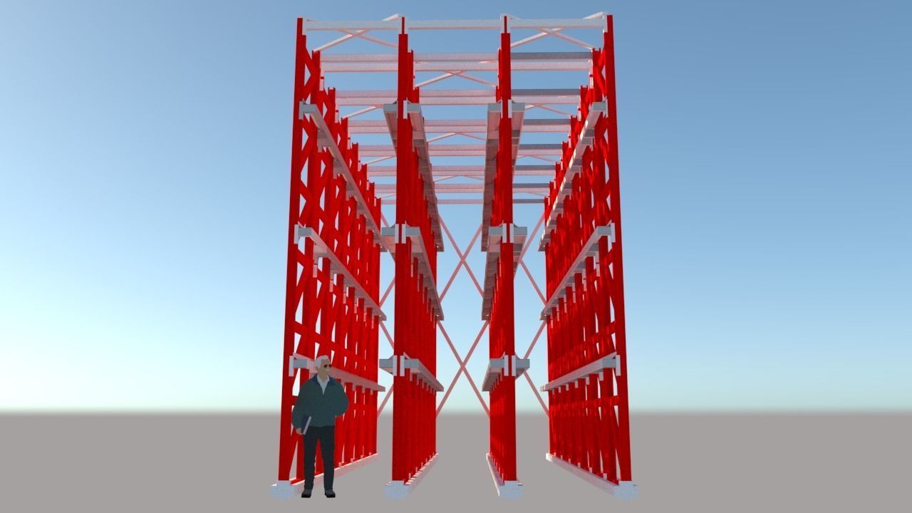 Drive in rack system 3D model_1