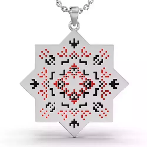 pendand Ukrainian embroidery BY HAPPY 3D print model