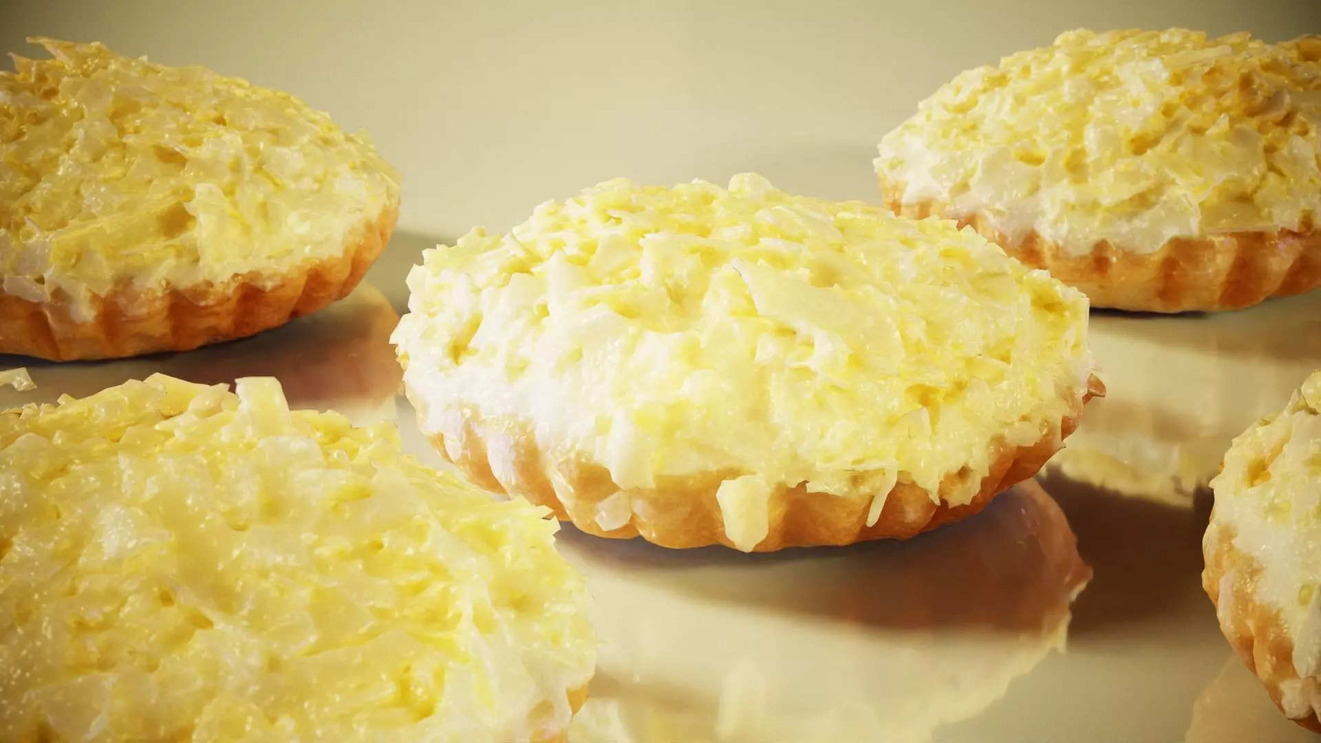 White Chocolate Cake Low-poly 3D model_0