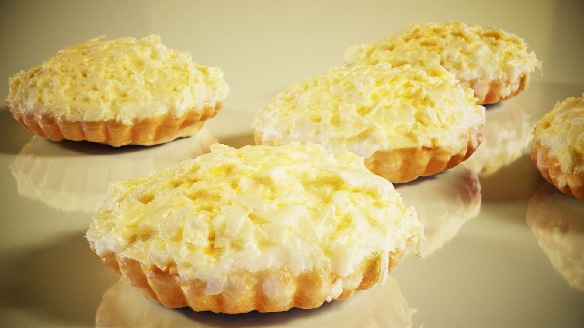 White Chocolate Cake Low-poly 3D model_4