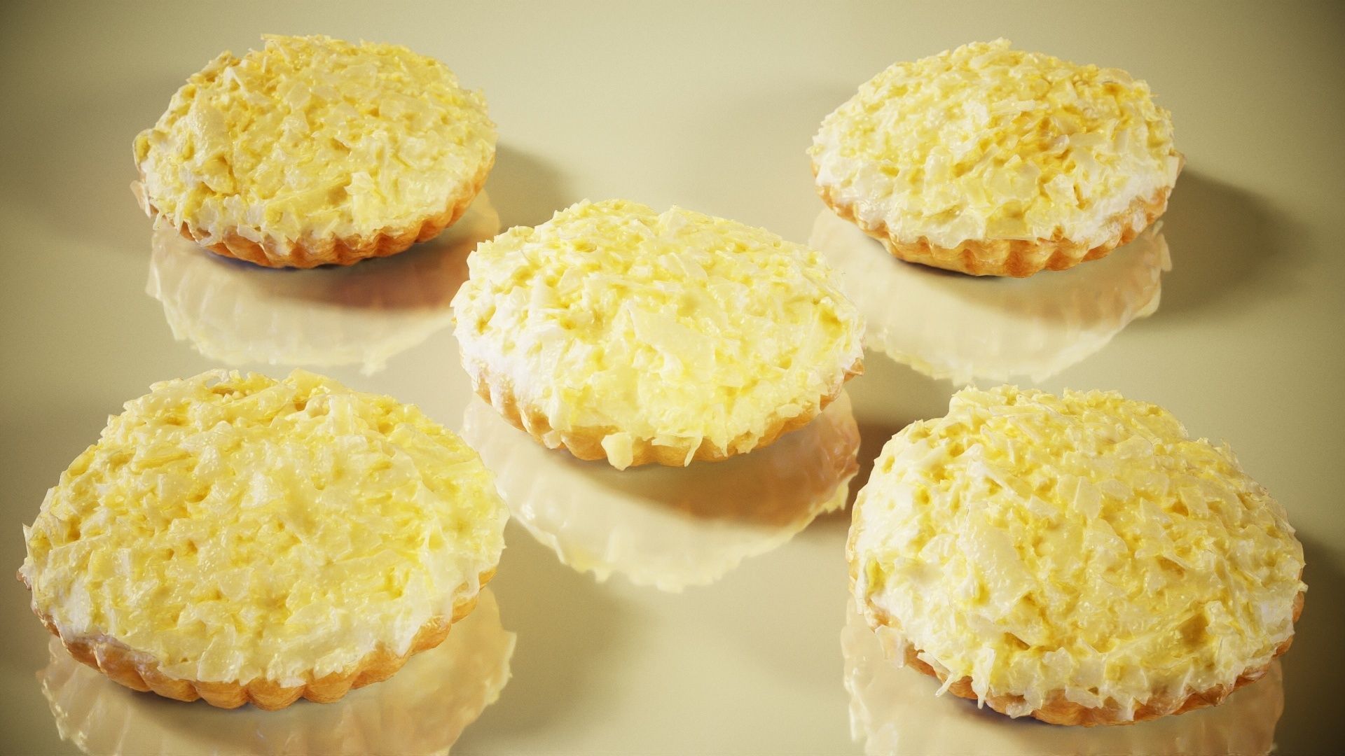 White Chocolate Cake Low-poly 3D model_1