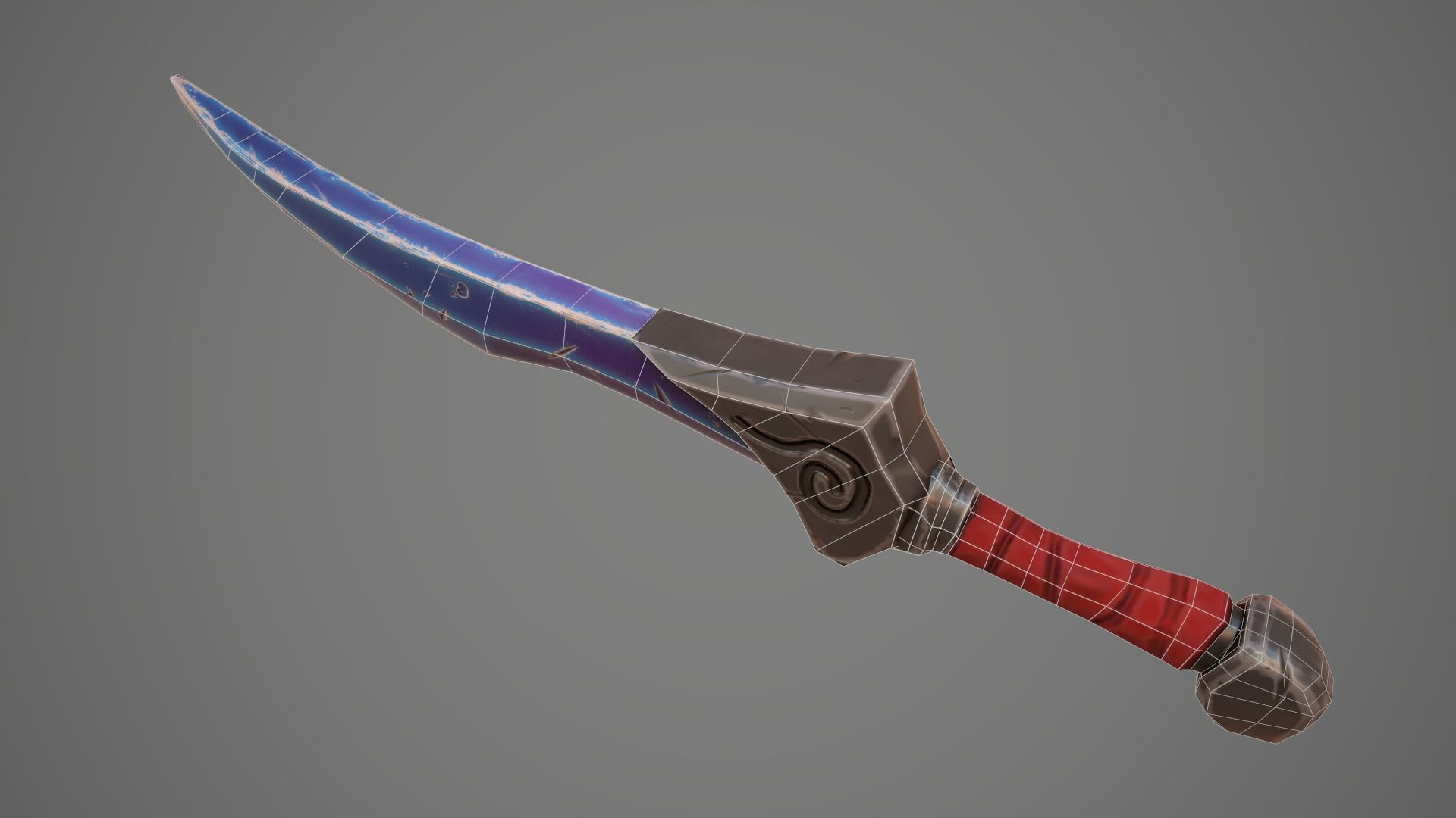 Stylized Cristal Blade 01 Low-poly 3D model_10