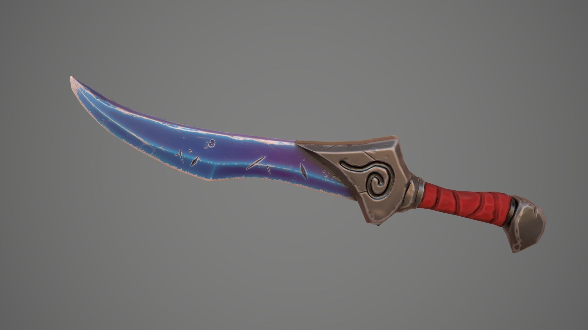 Stylized Cristal Blade 01 Low-poly 3D model_8