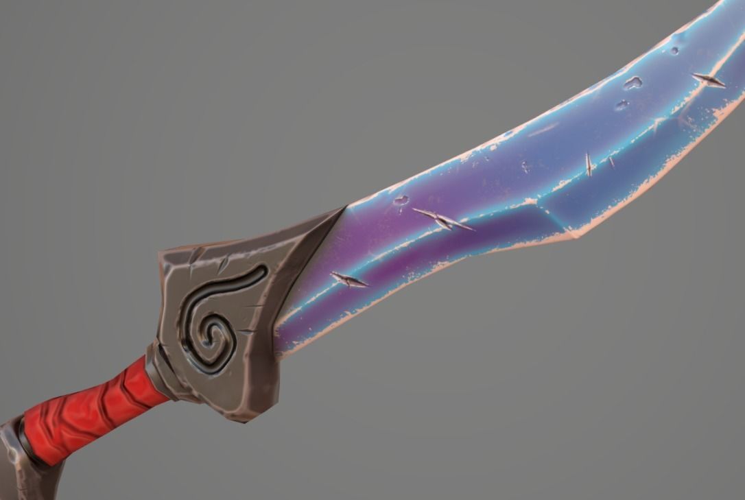 Stylized Cristal Blade 01 Low-poly 3D model_2