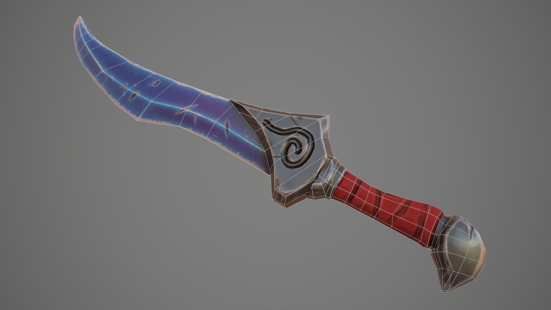 Stylized Cristal Blade 01 Low-poly 3D model_11