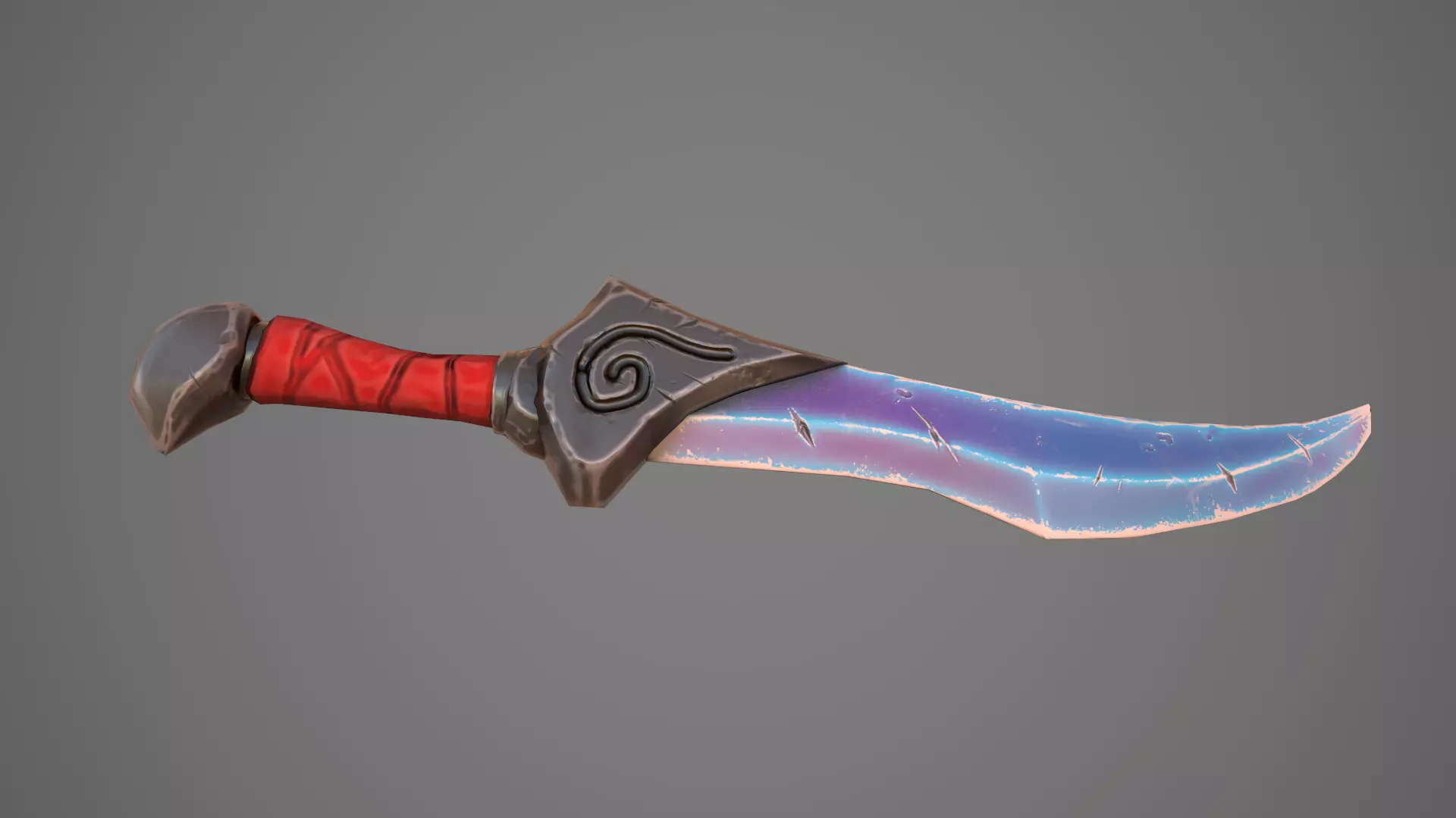 Stylized Cristal Blade 01 Low-poly 3D model_0