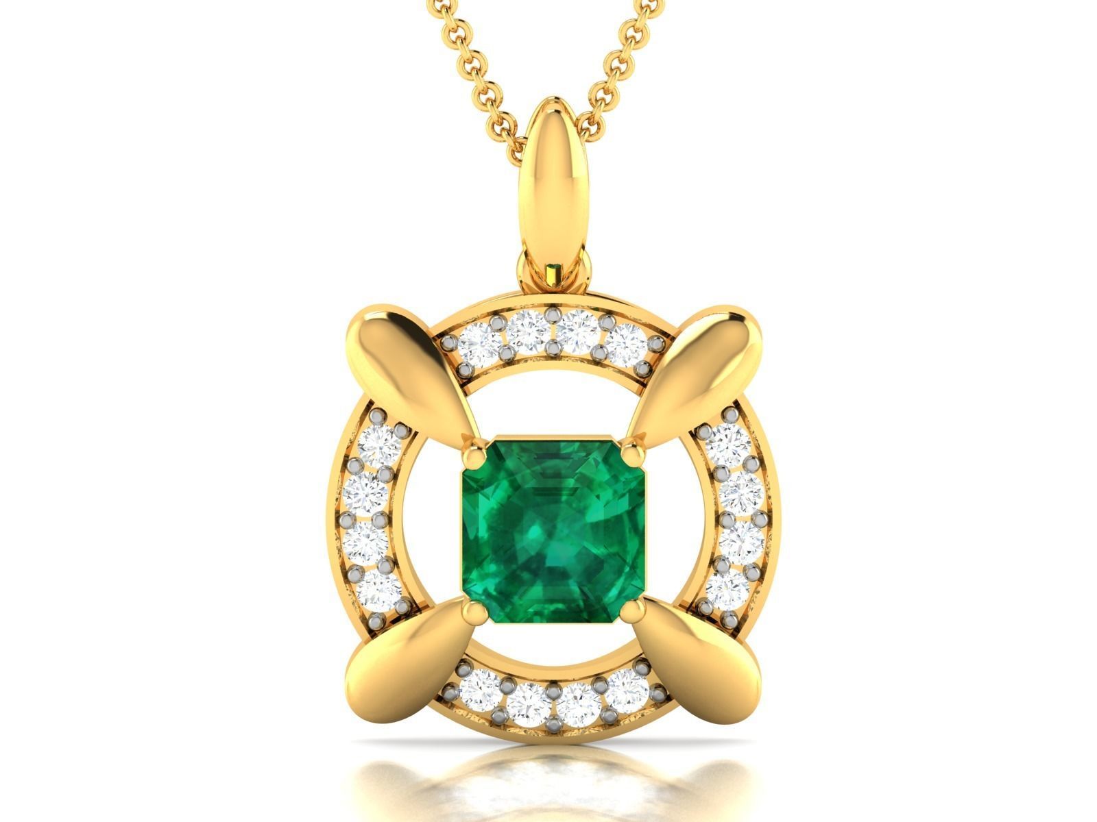 Women Princess Stone Pendant 3dm Render Detail 3D print model_3