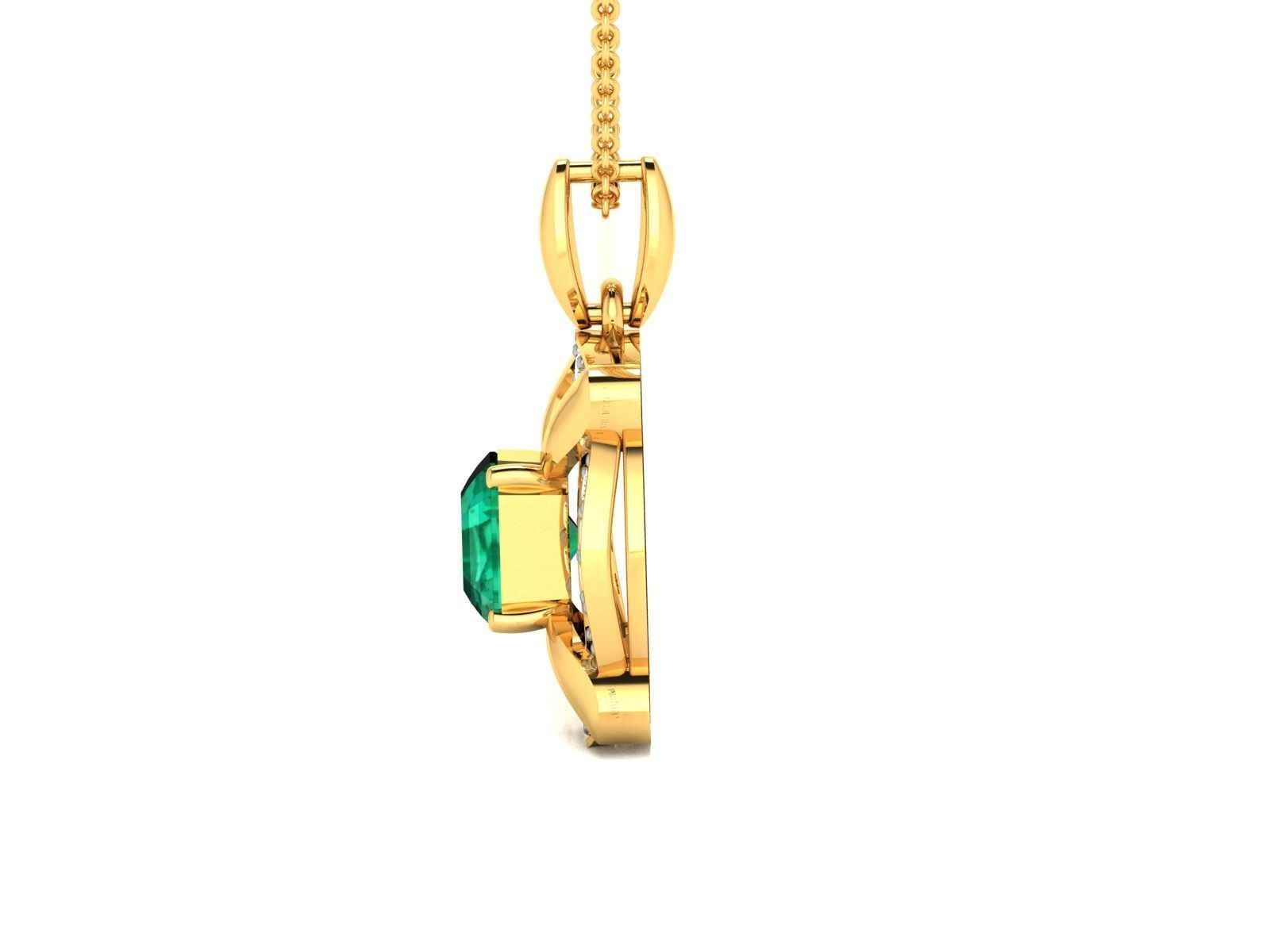 Women Princess Stone Pendant 3dm Render Detail 3D print model_5