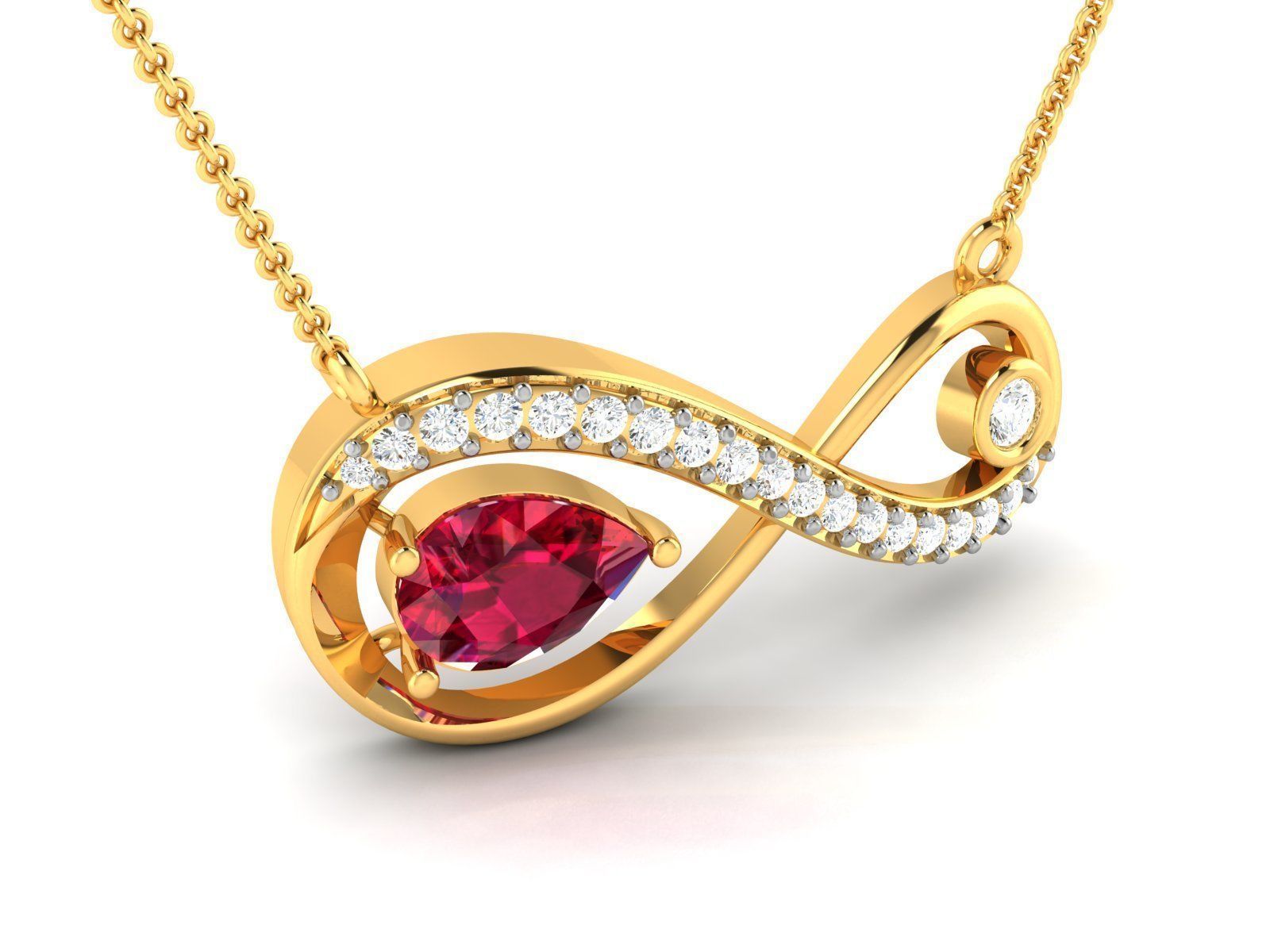 Women Pear Stone Pendant 3dm Render Detail 3D print model_1