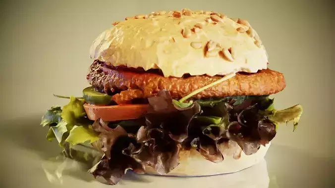 Healthy Burger Low-poly 3D model