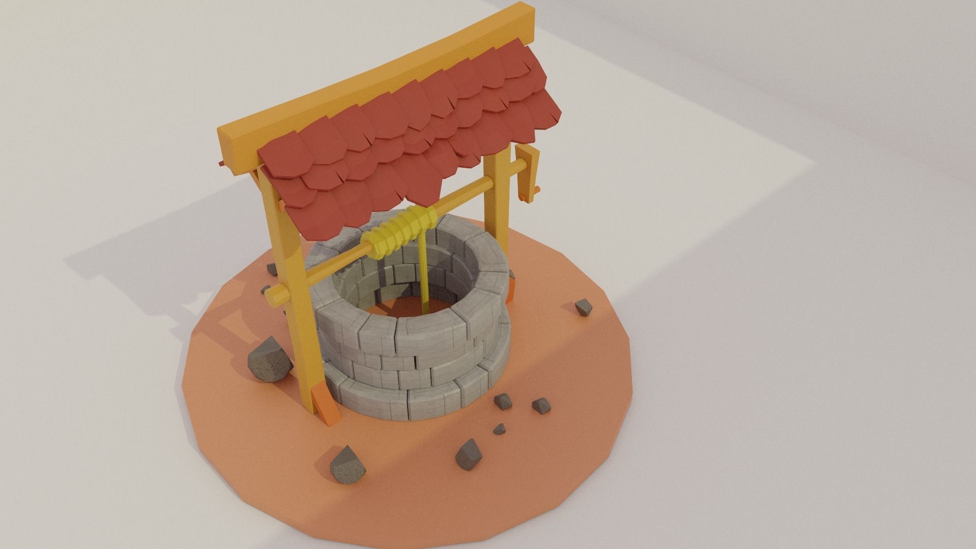 3D model Low Poly Well Simple Well Blender Well Well Modelling VR