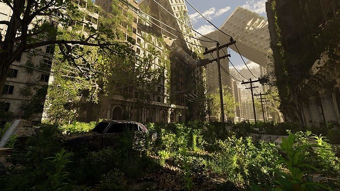 Abandoned Street Scene 3D model 2
