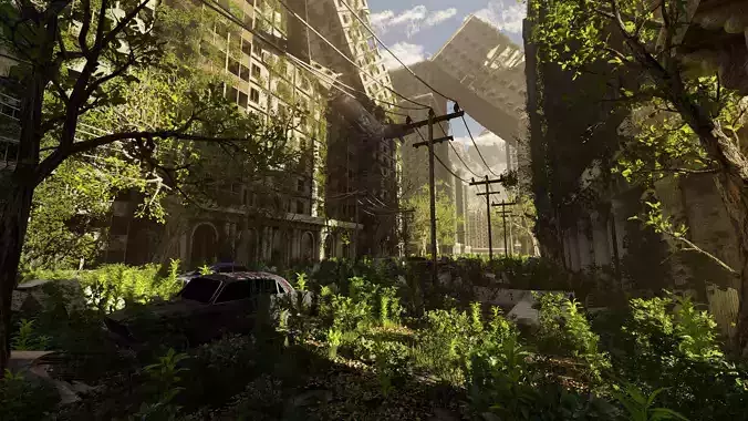 Abandoned Street Scene 3D model
