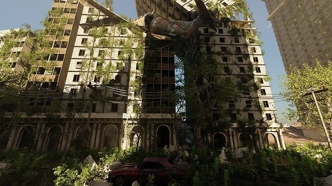 Abandoned Street Scene 3D model 6