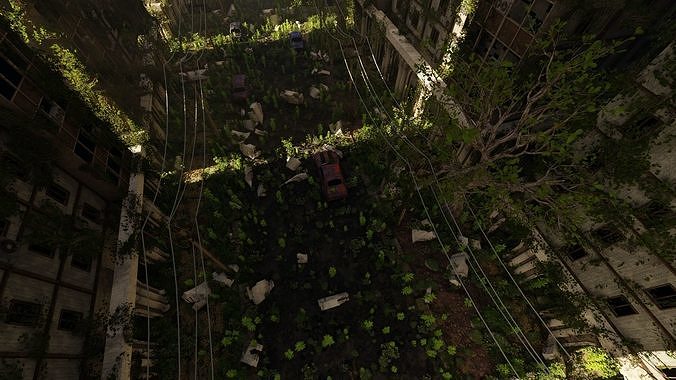 Abandoned Street Scene 3D model 7
