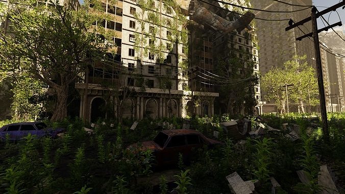 Abandoned Street Scene 3D model 5
