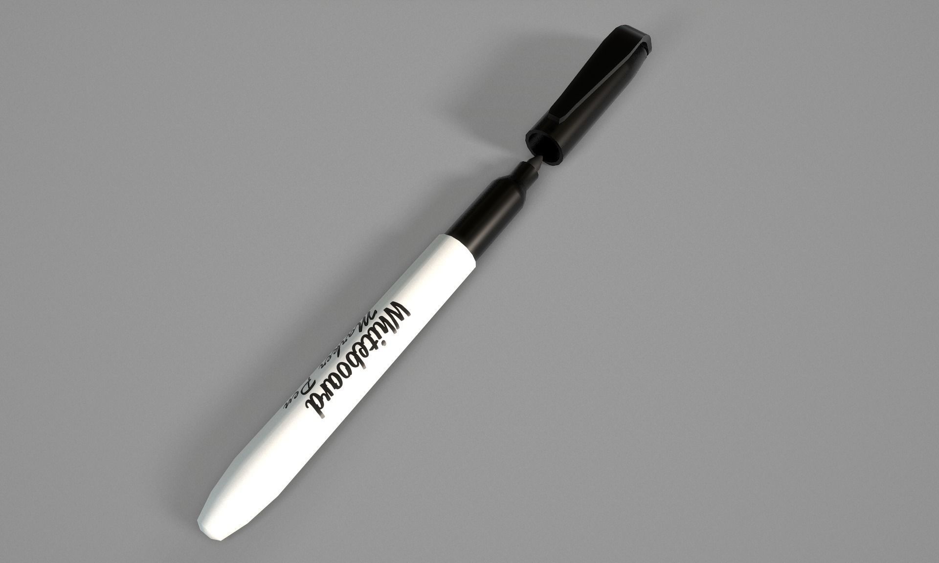 Marker Pen - Black Dry Erase Marker Pen for Whiteboards Low-poly 3D model_7