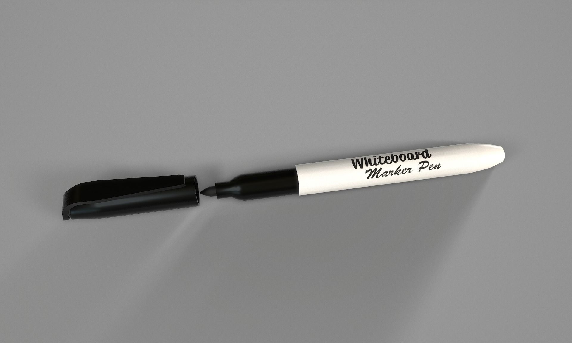 Marker Pen - Black Dry Erase Marker Pen for Whiteboards Low-poly 3D model_2