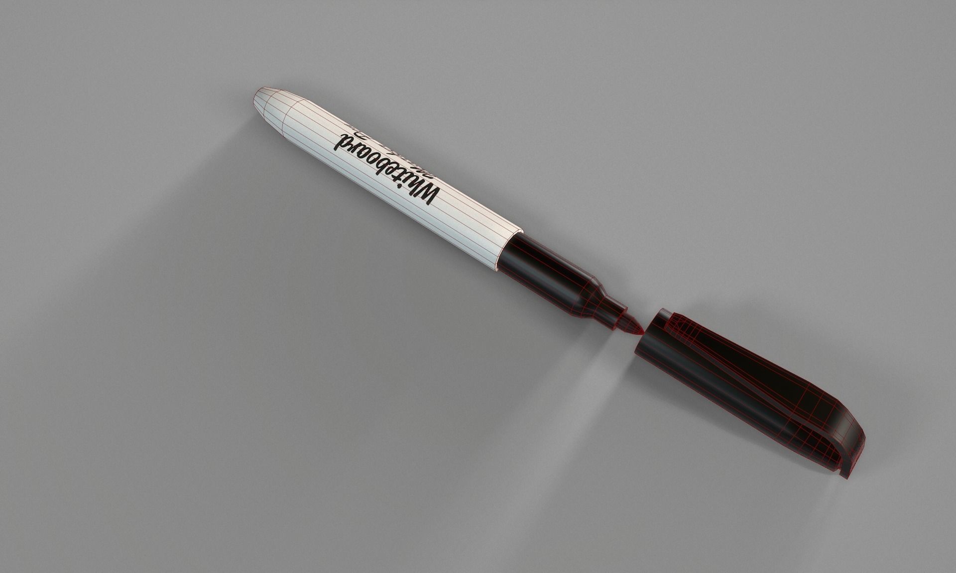 Marker Pen - Black Dry Erase Marker Pen for Whiteboards Low-poly 3D model_13
