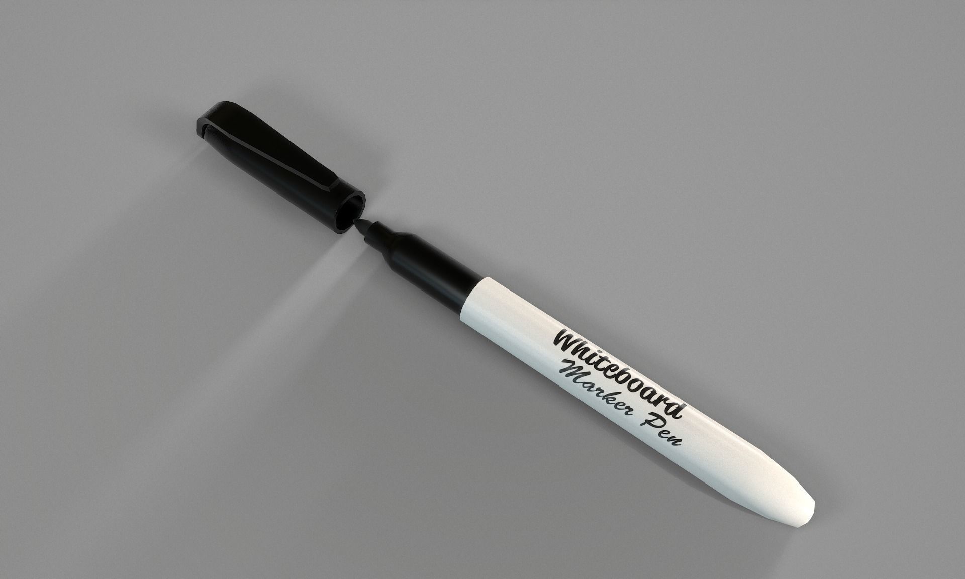 Marker Pen - Black Dry Erase Marker Pen for Whiteboards Low-poly 3D model_9