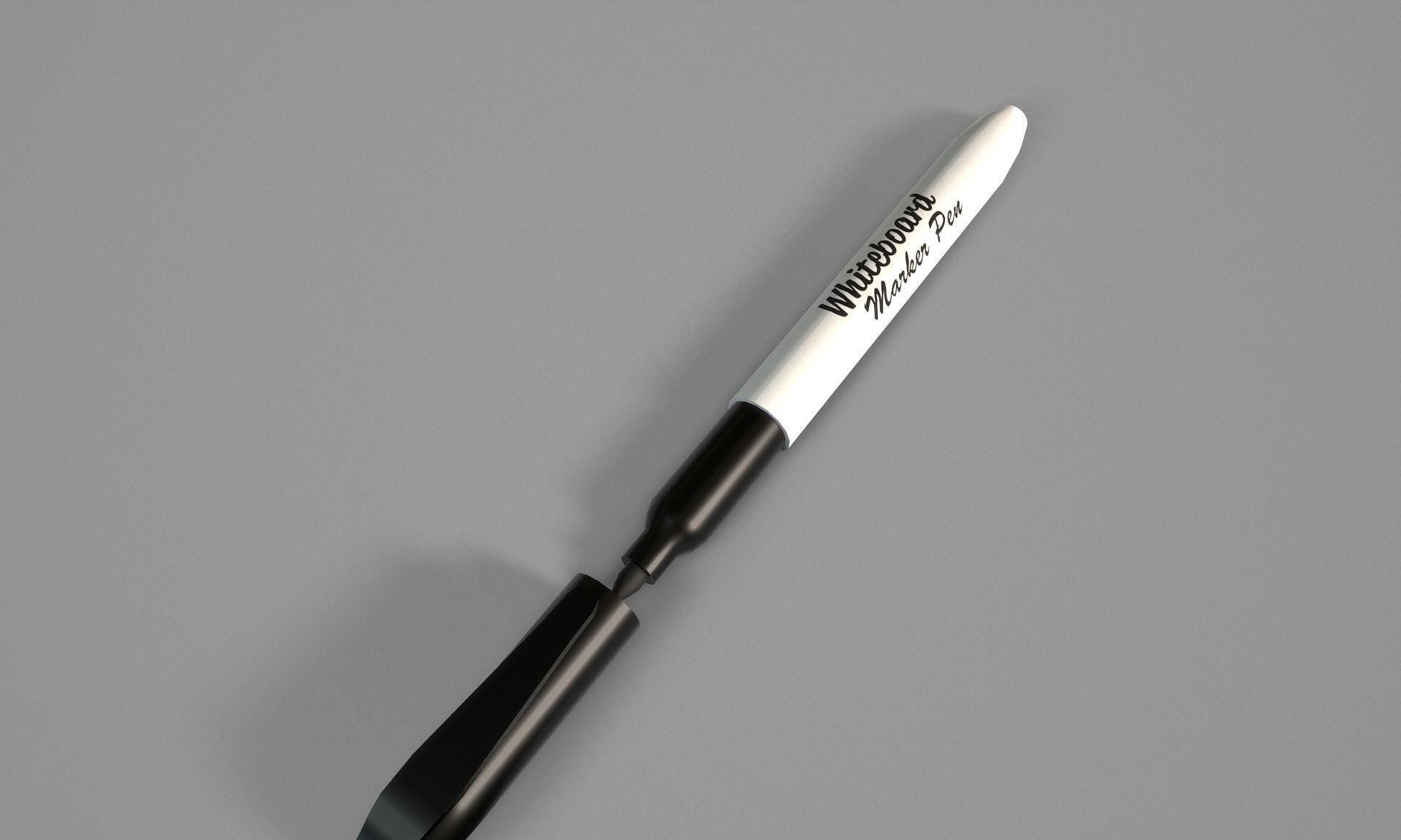 Marker Pen - Black Dry Erase Marker Pen for Whiteboards Low-poly 3D model_3