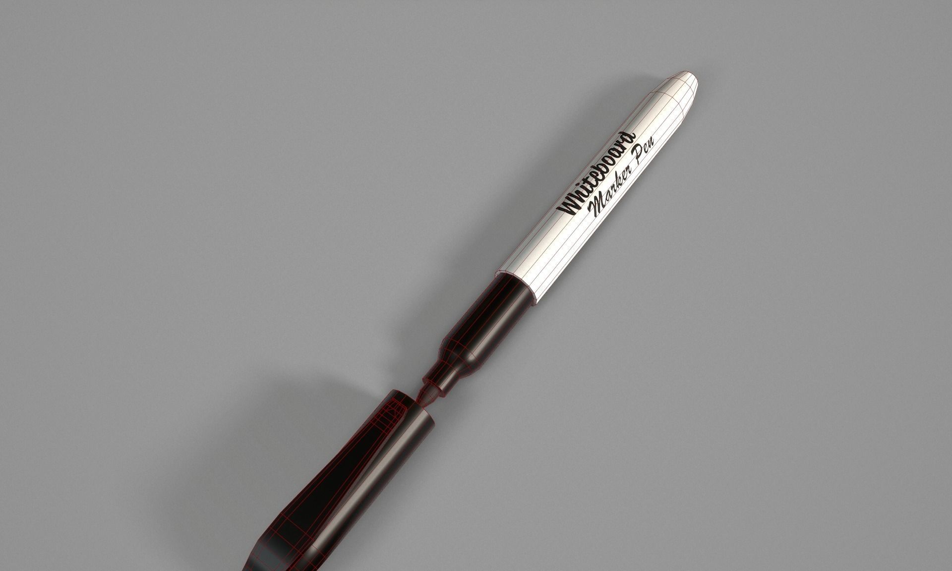 Marker Pen - Black Dry Erase Marker Pen for Whiteboards Low-poly 3D model_11