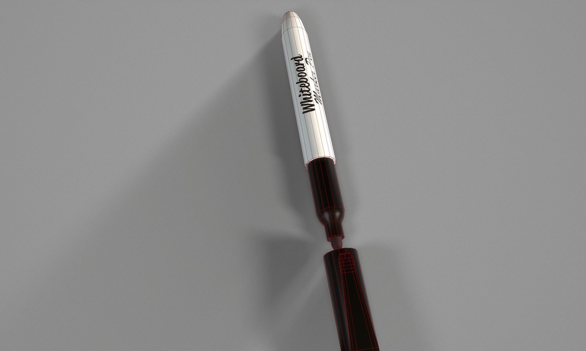 Marker Pen - Black Dry Erase Marker Pen for Whiteboards Low-poly 3D model_12