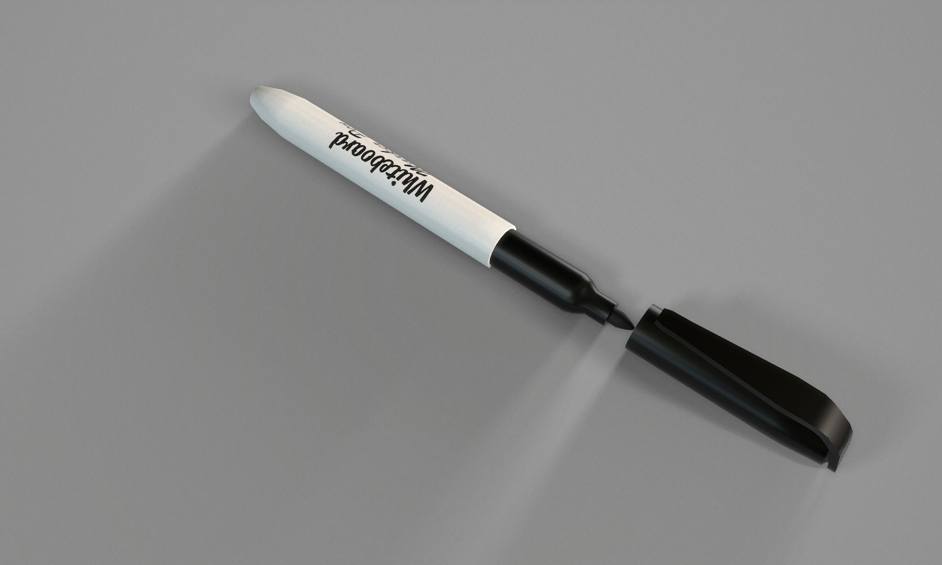 Marker Pen - Black Dry Erase Marker Pen for Whiteboards Low-poly 3D model_5